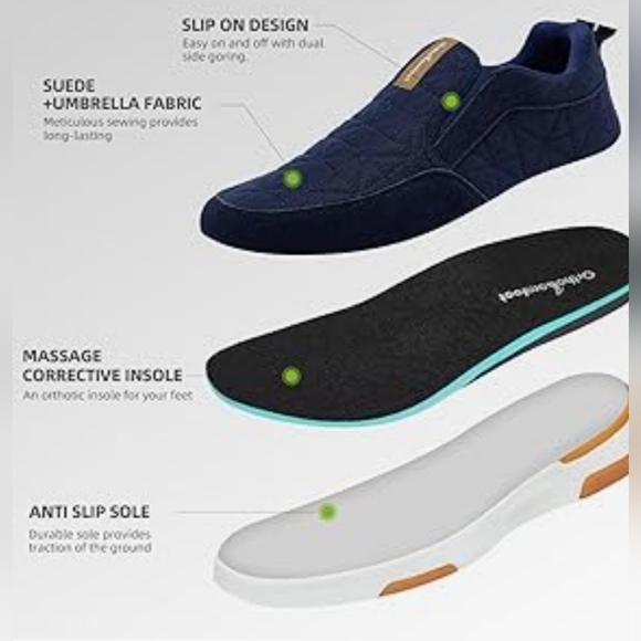 NIB OrthoComfoot Men's Orthopedic Slip-On Loafers​ - Picture 3 of 9